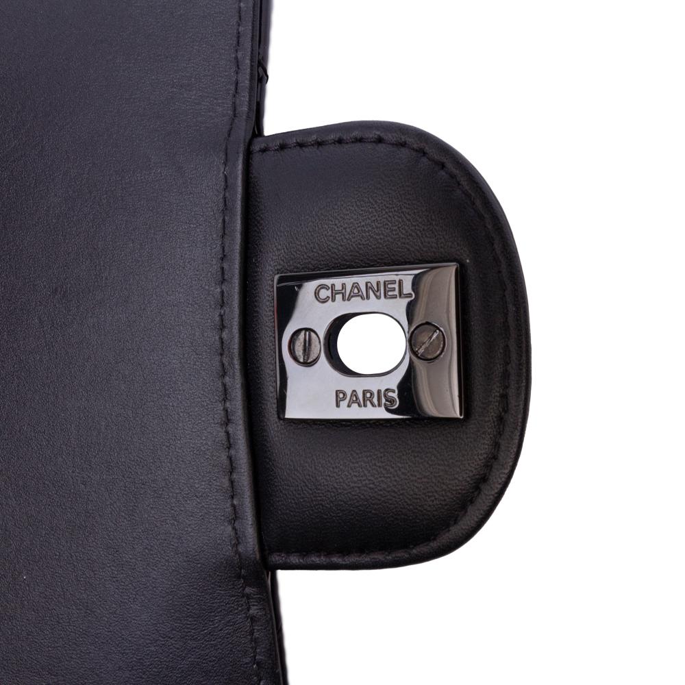 Black Leather Chanel Flap Bag