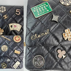 Black Leather Chanel Flap Bag