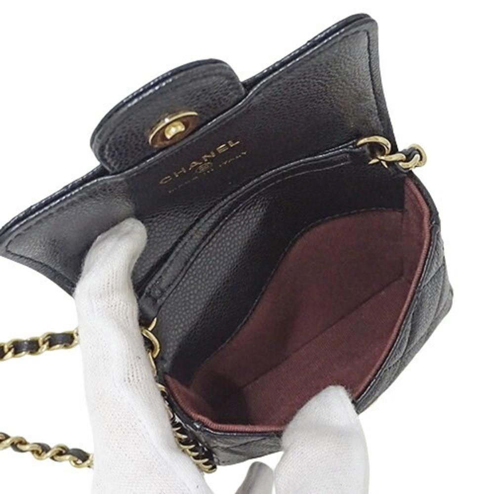 Black Leather Chanel Shoulder Bag