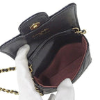 Black Leather Chanel Shoulder Bag