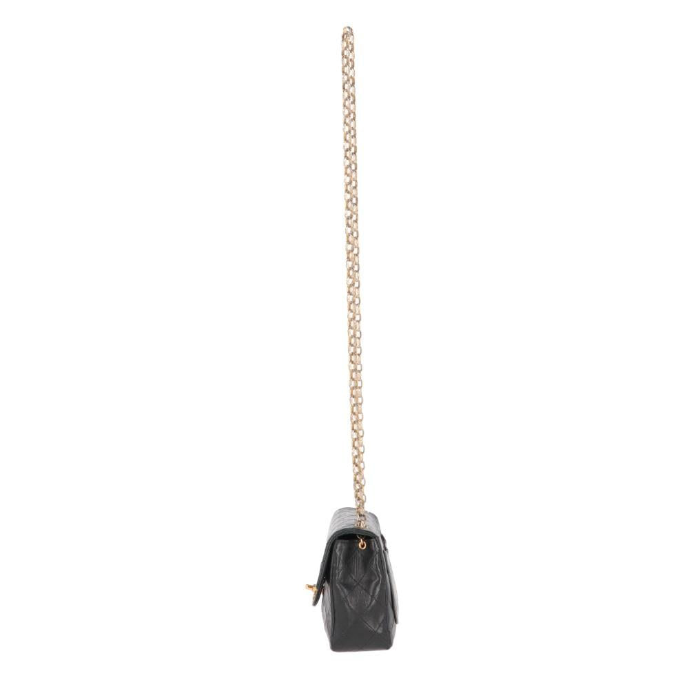Black Leather Chanel Crossbody Bag