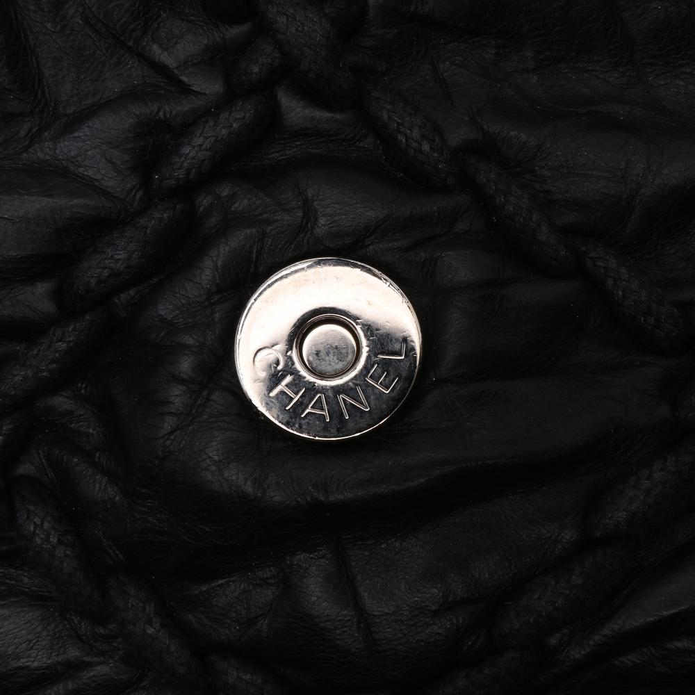 Black Leather Chanel Shoulder Bag