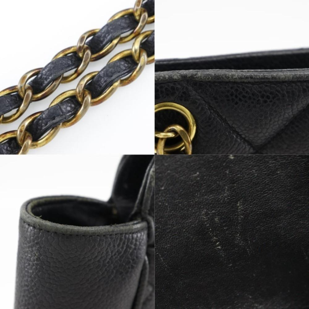 Black Leather Chanel Shoulder Bag