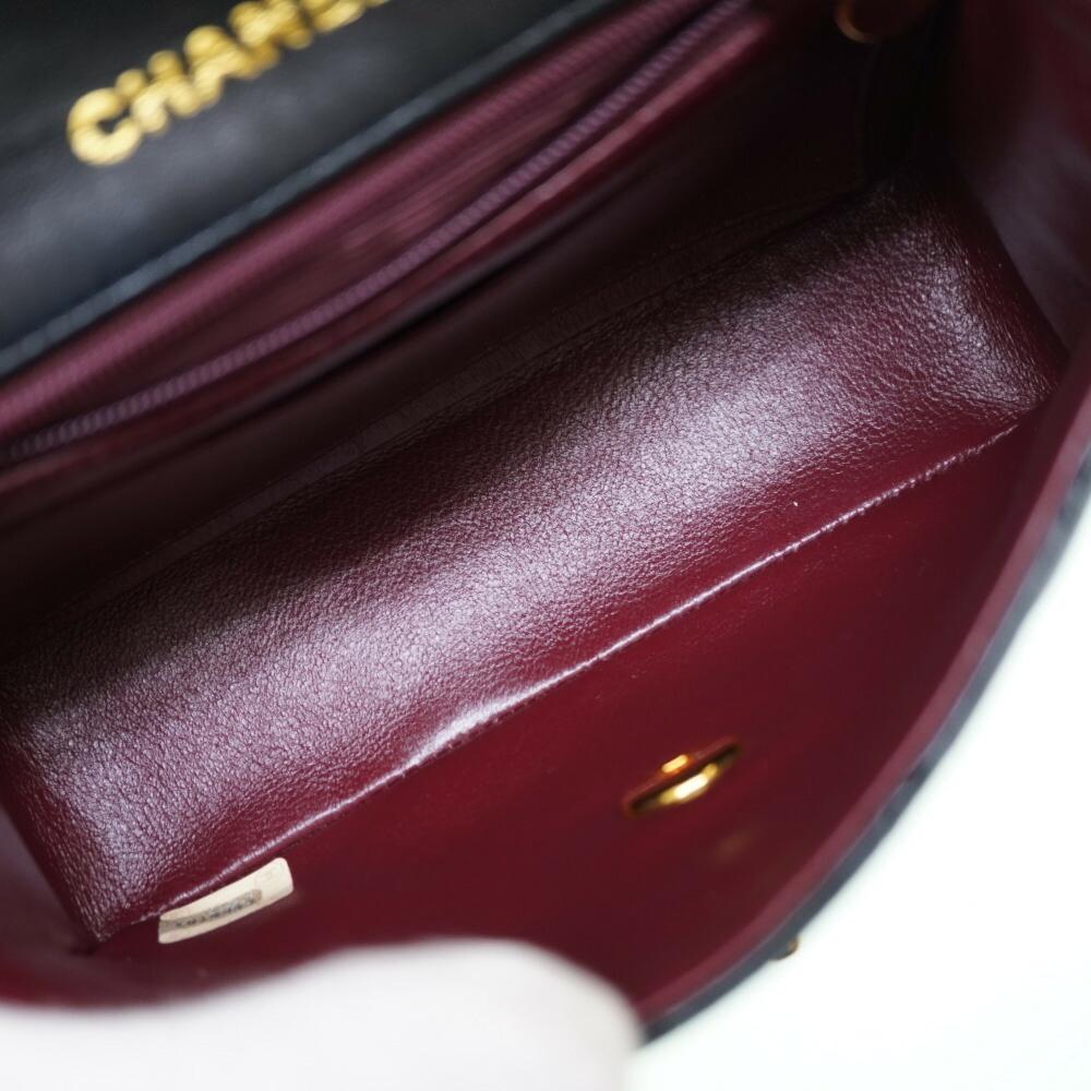 Black Leather Chanel Shoulder Bag