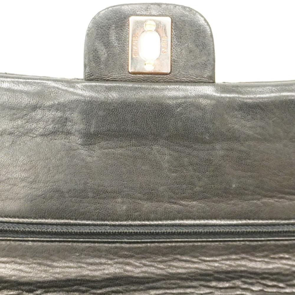Black Leather Chanel Flap Bag
