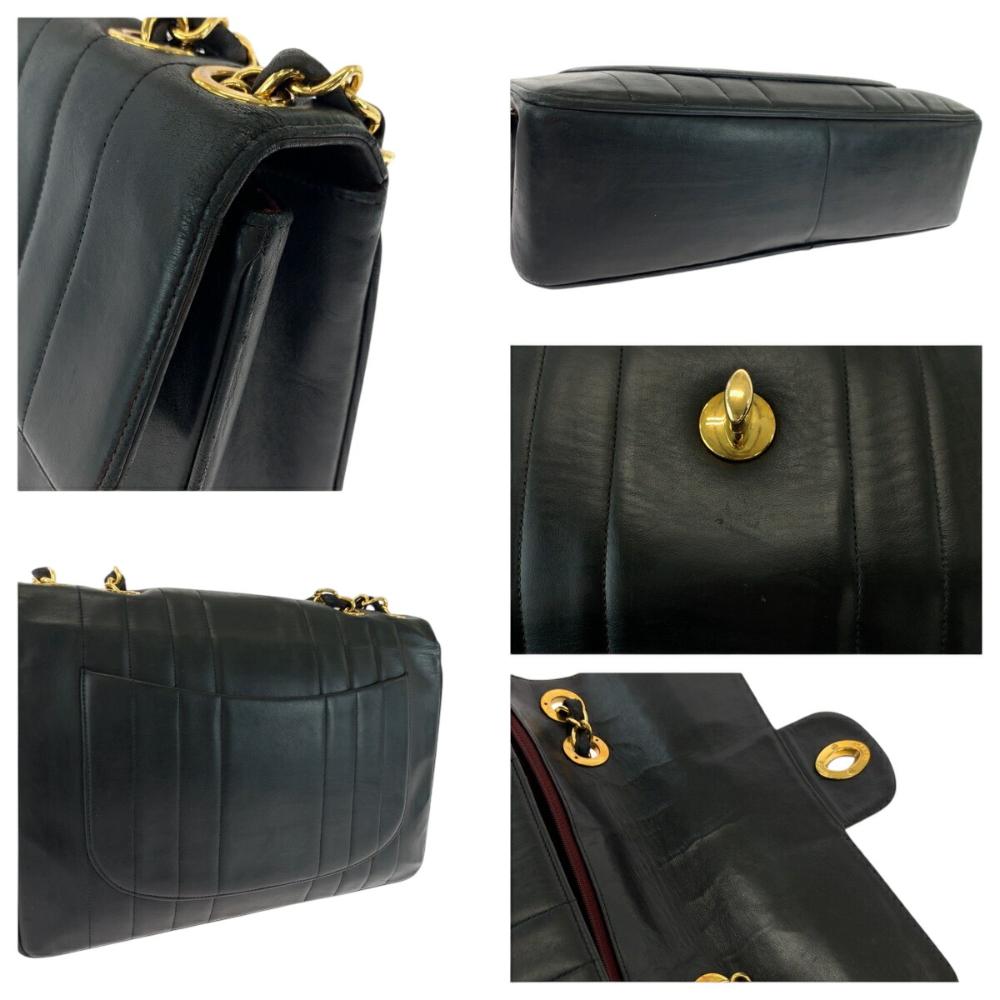 Black Leather Chanel Flap Bag