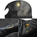 Black Leather Chanel Backpack