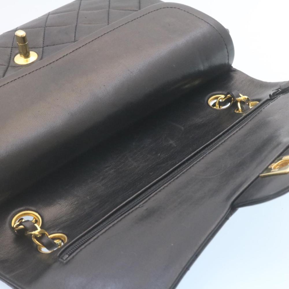 Black Leather Chanel Shoulder Bag