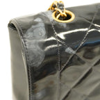 Black Leather Chanel Shoulder Bag