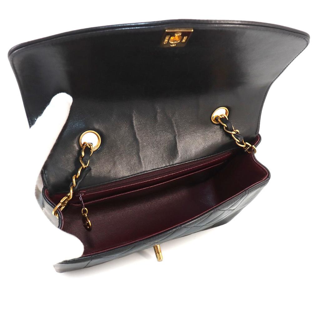 Black Leather Chanel Shoulder Bag