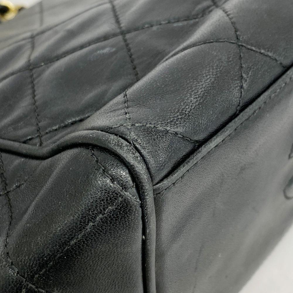 Black Leather Chanel Shoulder Bag