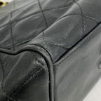 Black Leather Chanel Shoulder Bag
