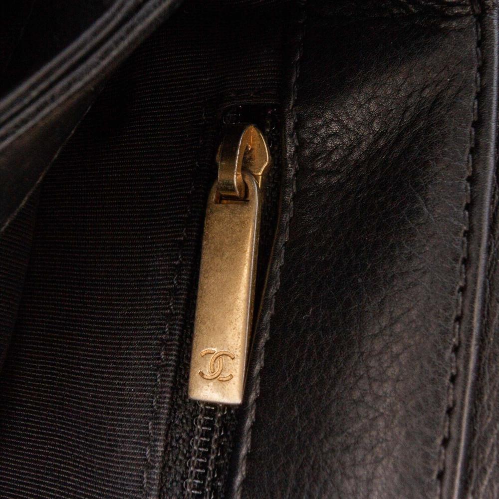 Black Leather Chanel Flap Bag