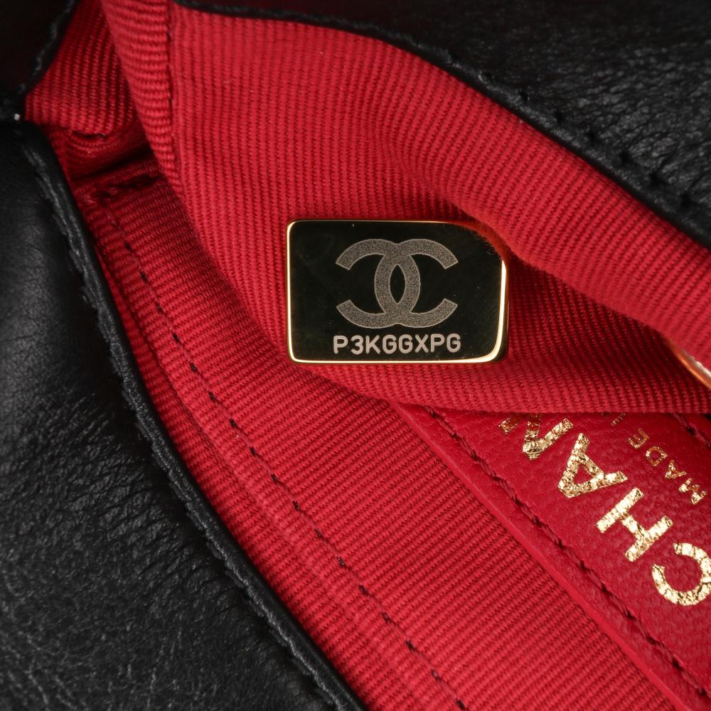 Black Leather Chanel Flap Bag