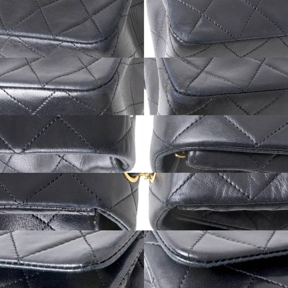 Black Leather Chanel Shoulder Bag