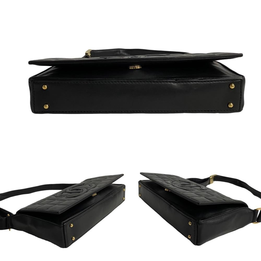 Black Leather Chanel Shoulder Bag