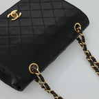 Black Leather Chanel Shoulder Bag