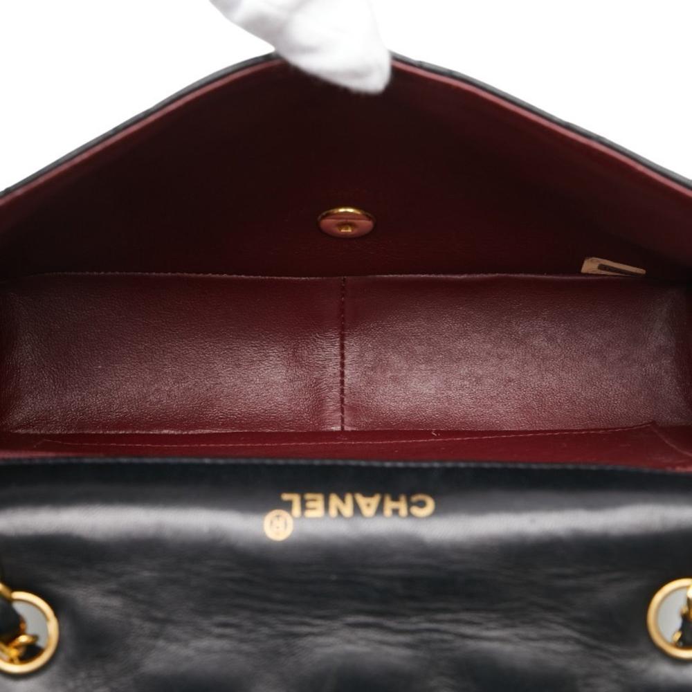 Black Leather Chanel Shoulder Bag