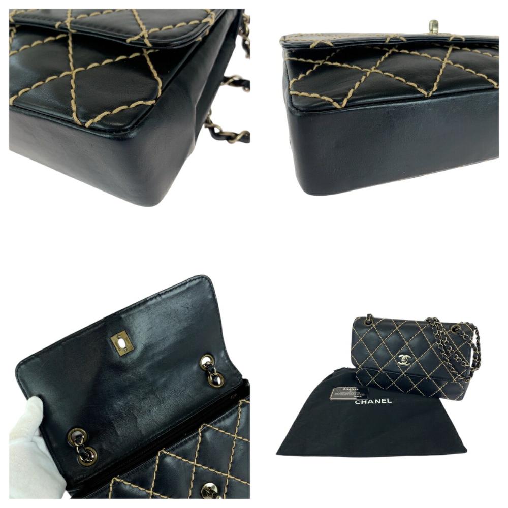 Black Leather Chanel Crossbody Bag
