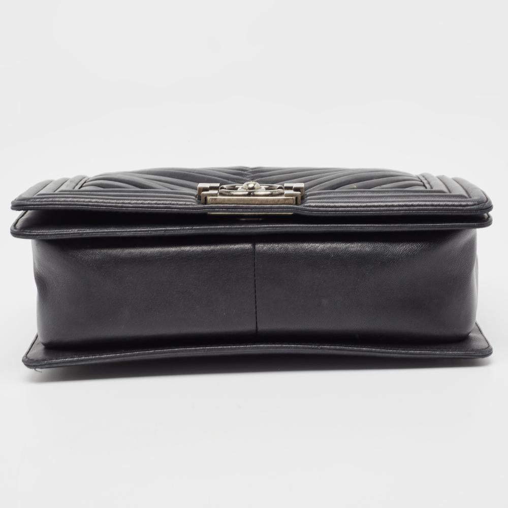 Black Leather Chanel Flap Bag