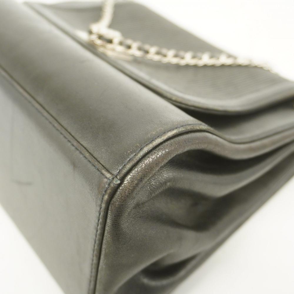 Black Leather Chanel Shoulder Bag