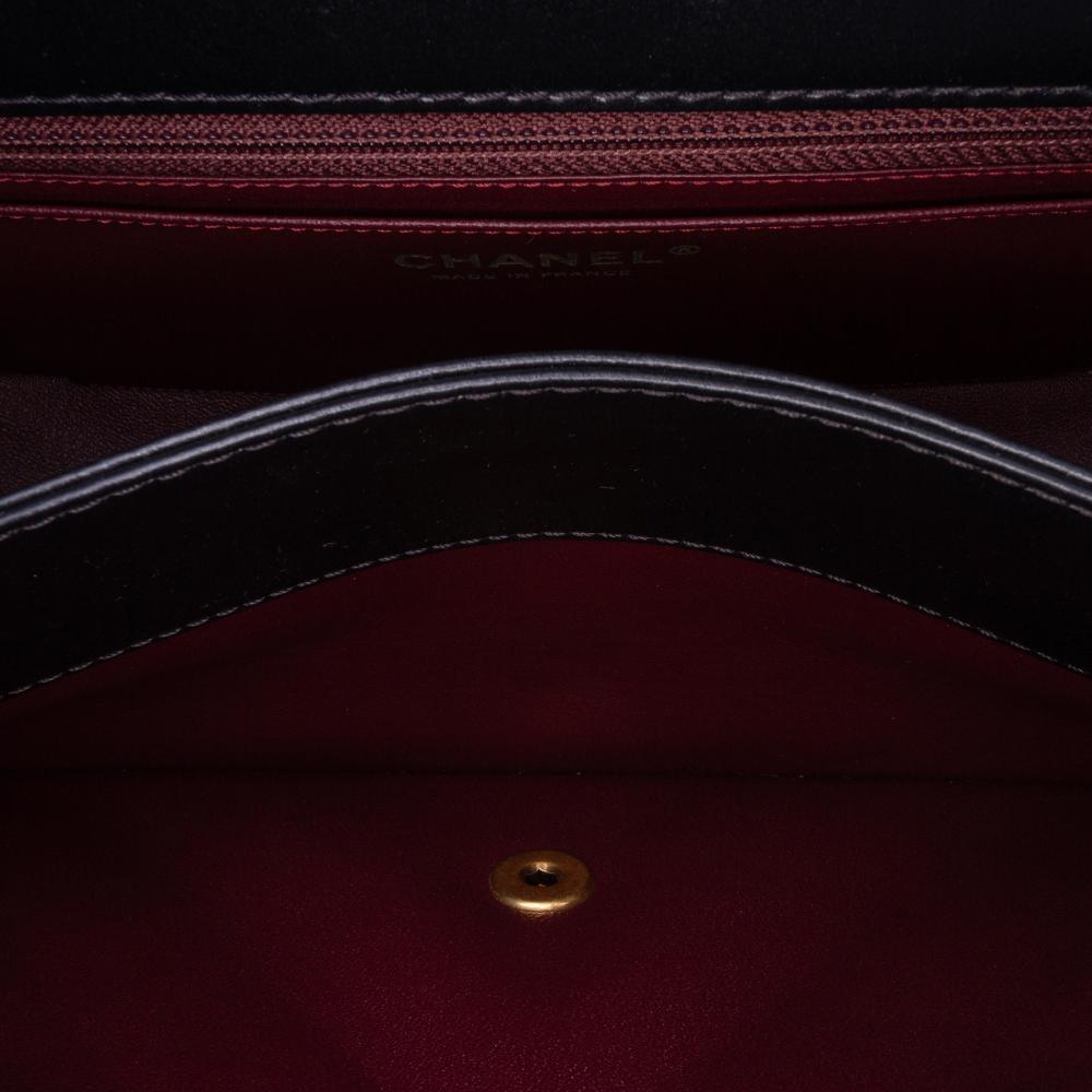 Black Leather Chanel Flap Bag