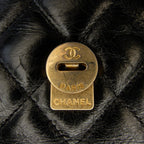 Black Leather Chanel Flap Bag
