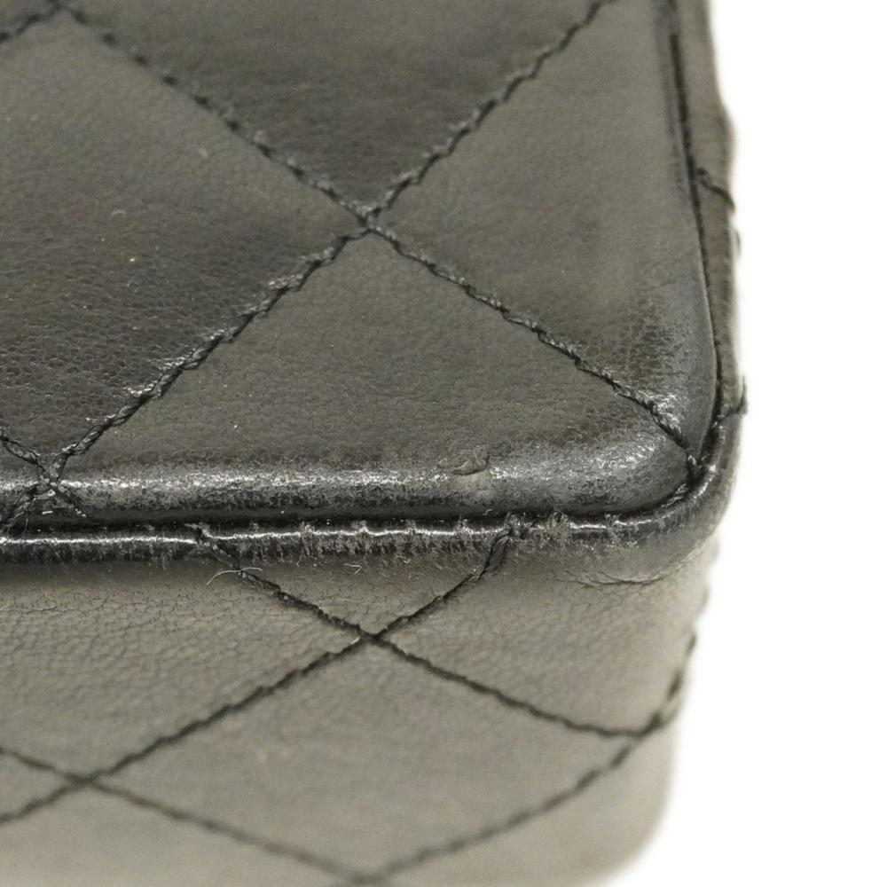 Black Leather Chanel Flap Bag