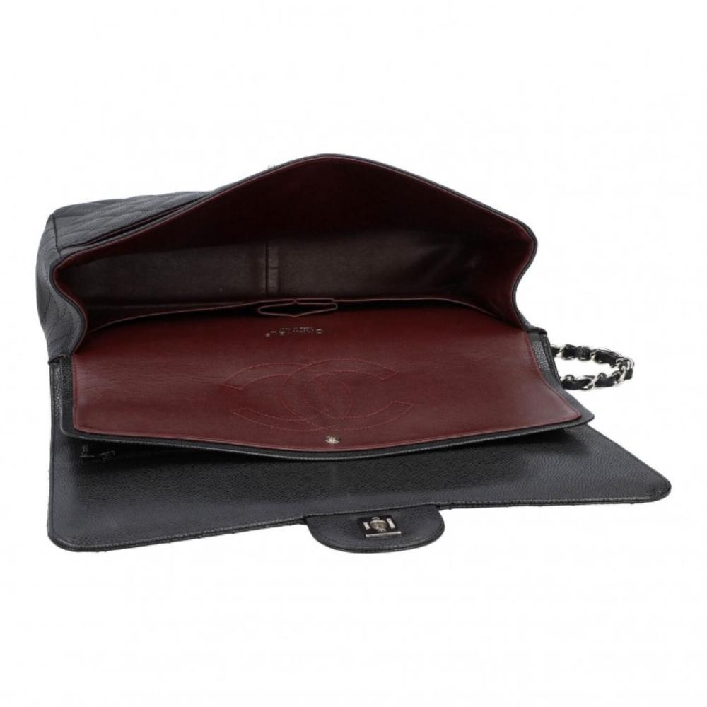 Black Leather Chanel Flap Bag