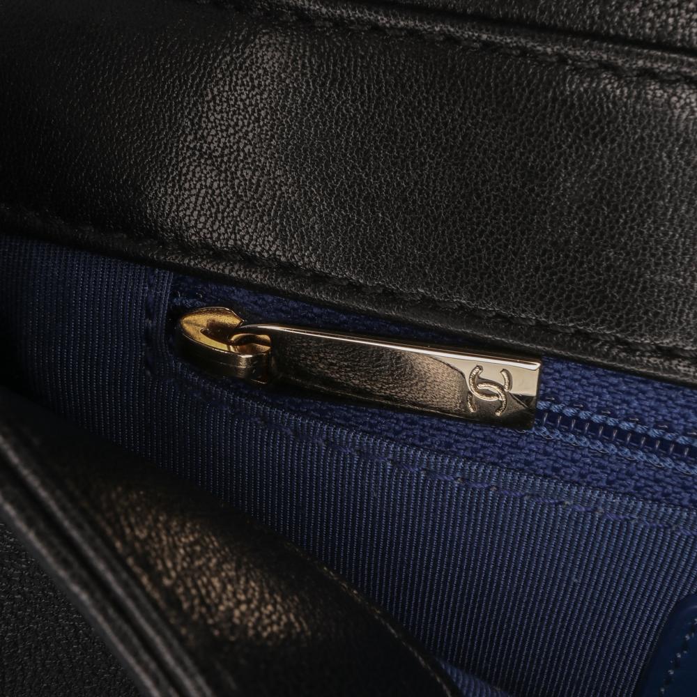 Black Leather Chanel Flap Bag