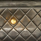 Black Leather Chanel Shoulder Bag