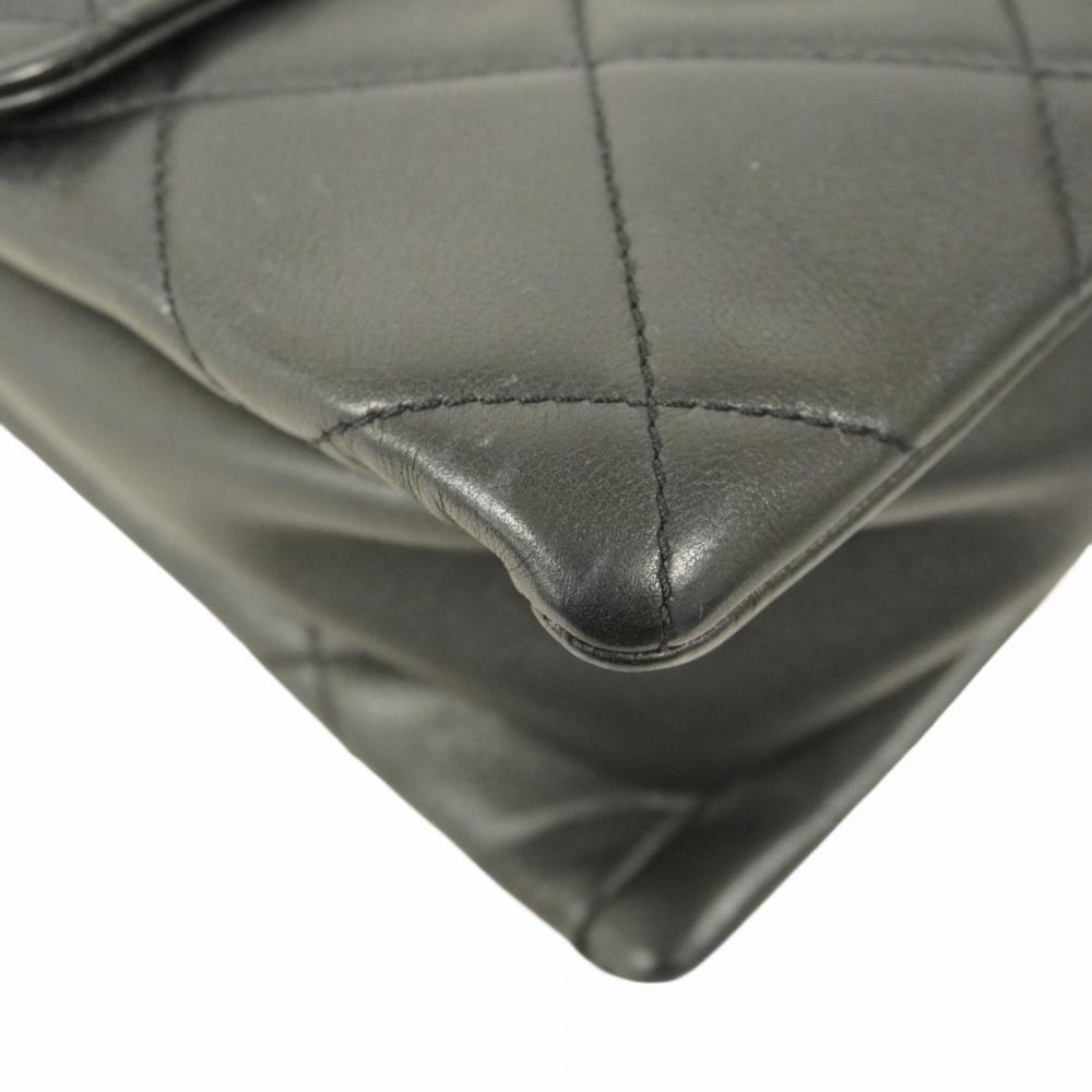 Black Leather Chanel Shoulder Bag