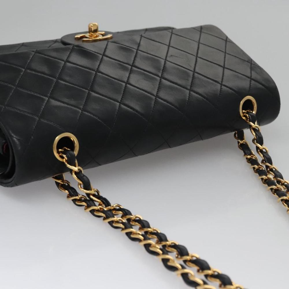 Black Leather Chanel Flap Bag