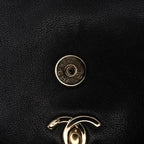 Black Leather Chanel Flap Bag
