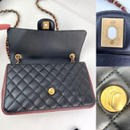 Black Leather Chanel Flap Bag