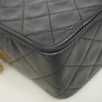 Black Leather Chanel Shoulder Bag