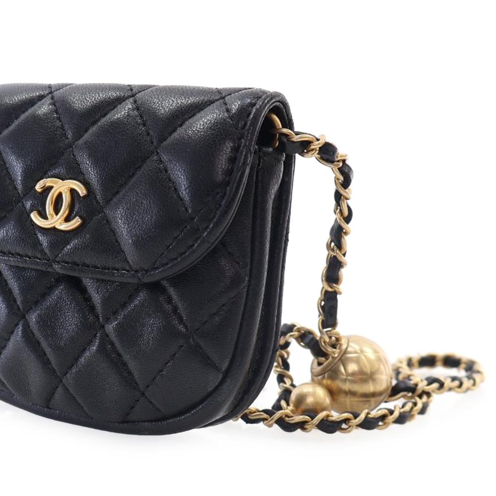 Black Leather Chanel Flap Bag