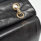Black Leather Chanel Flap Bag