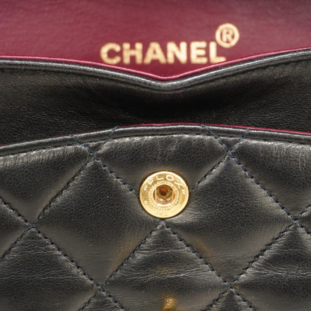Black Leather Chanel Flap Bag