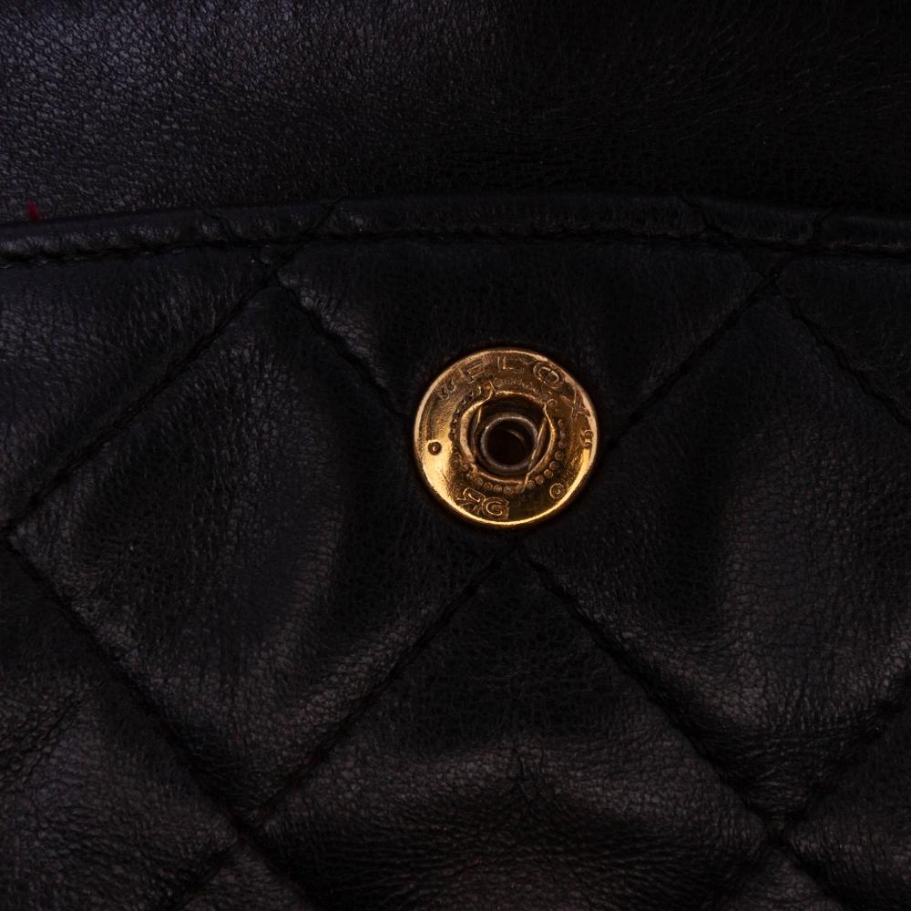 Black Leather Chanel Flap Bag