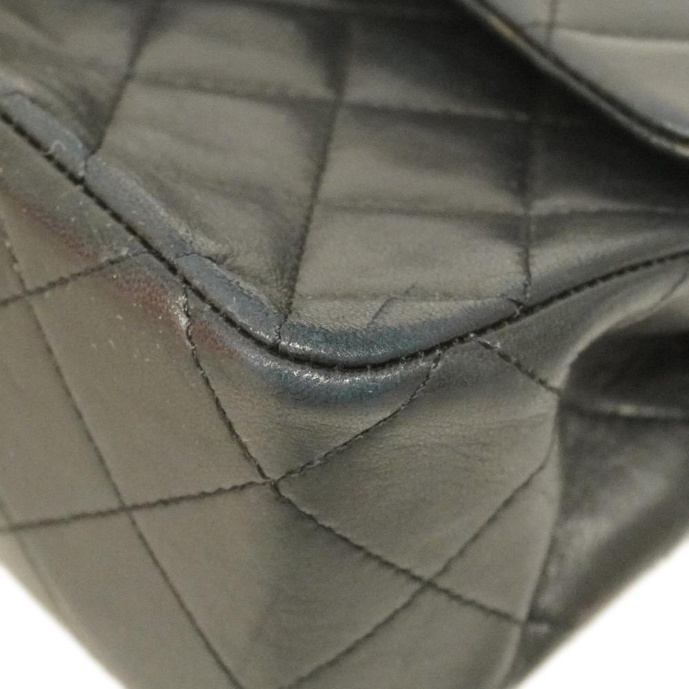 Black Leather Chanel Flap Bag