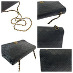 Black Leather Chanel Flap Bag