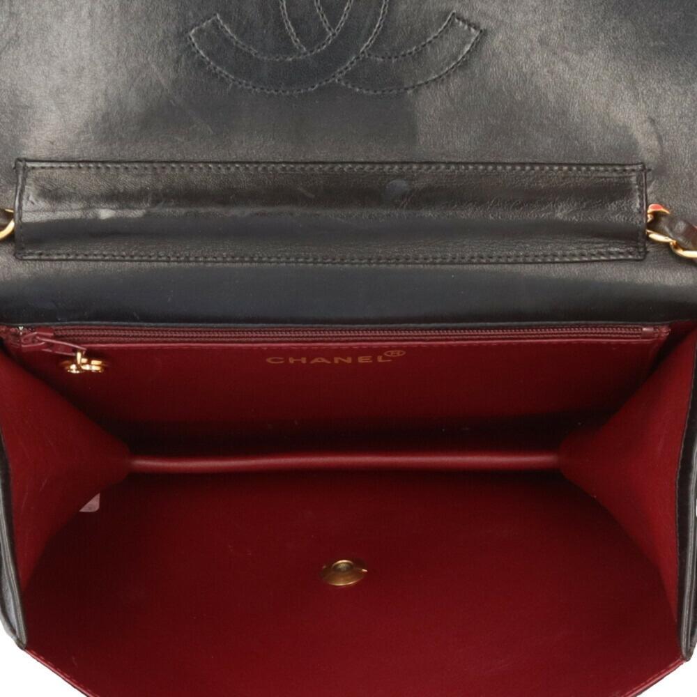 Black Leather Chanel Shoulder Bag