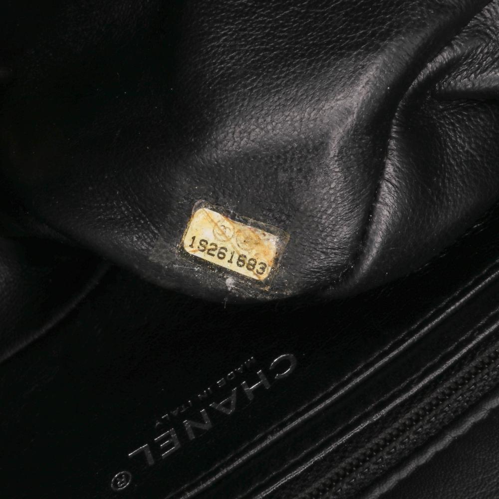 Black Leather Chanel Flap Bag