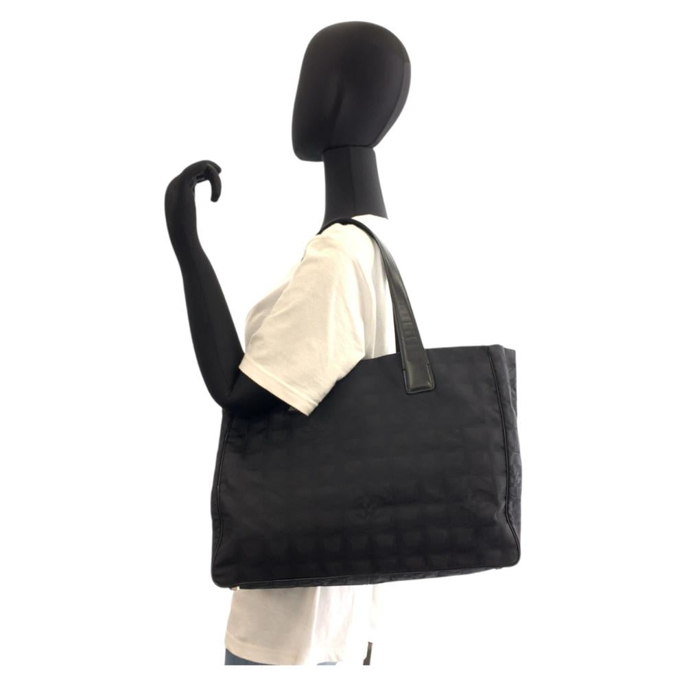 Black Leather Chanel Travel Line