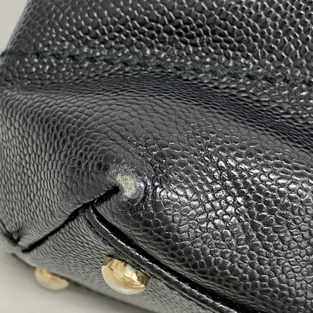 Black Leather Chanel Shoulder Bag
