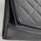 Black Leather Chanel Shoulder Bag