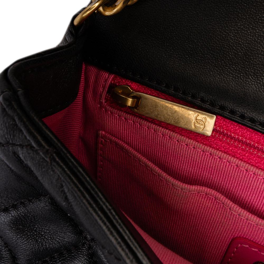 Black Leather Chanel Flap Bag