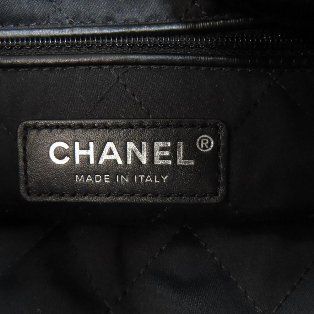 Black Leather Chanel Backpack