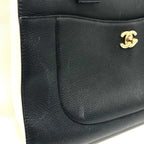 Black Leather Chanel Shoulder Bag